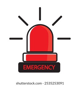 Plantilla de diseño de Ilustración vectorial de icono de luz de emergencia