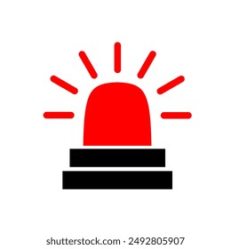 emergency light icon vector on white background.siren light icon.strobe light icon