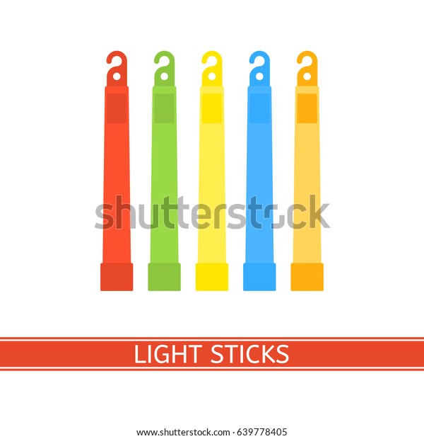 Emergency light stick vector icon.\
Survival glowing stick isolated on white background in flat style.\
Glowstick for camping, hiking, power outage and\
parties.