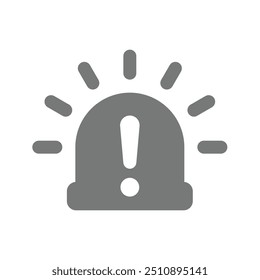 Emergency light vector icon. Siren lamp with exclamation point symbol.