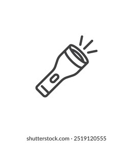 Icono de línea de iluminación de emergencia. Signo de estilo lineal para concepto móvil y Diseño web. Icono de Vector de contorno de linterna. Símbolo, ilustración del logotipo. Gráficos de Vector.