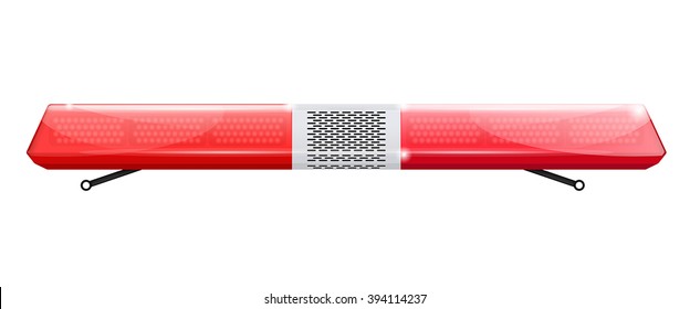 Emergency lights, red siren. Vector illustration isolated on white background