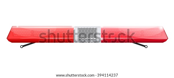Emergency lights, red siren. Vector
illustration isolated on white
background