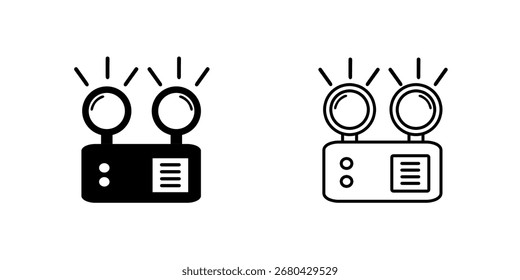 Icono de conjunto de luces de emergencia aislado sobre fondo blanco.