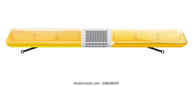 Emergency lights. Yellow warning siren. Vector isolated on white background.