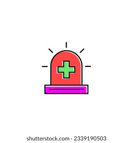 emergency line icon color purple and yellow vector with mental health theme