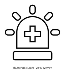emergency line icon design. emergency thin black outline symbol vector illustration. editable stroke icon on transparent background.