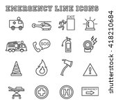 emergency line icons, mono vector symbols