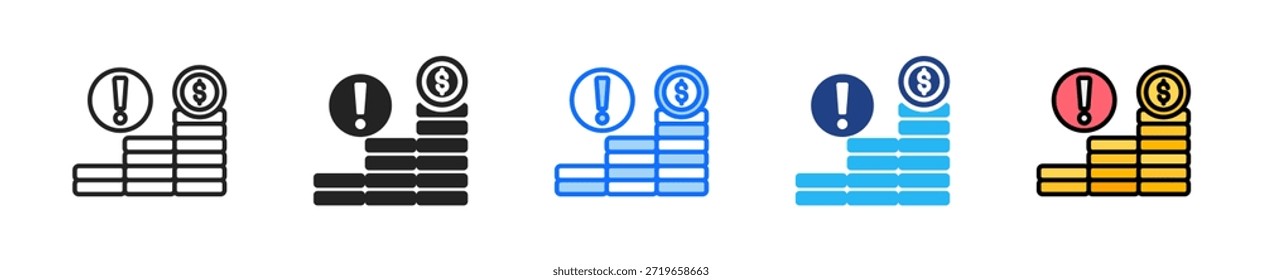 Conjunto de iconos de préstamos de emergencia Colección de estilo múltiple