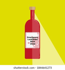 Emergency lockdown wine vector 2020 vintage