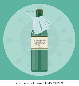 Emergency lockdown wine vector 2020 vintage