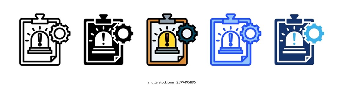 Emergency Management Icon Set With Multiple Style Collection