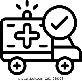 Emergency Medical Servic Line Vector Icon Design