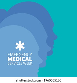 Emergency Medical Services Week in May ,Vector Illustration.