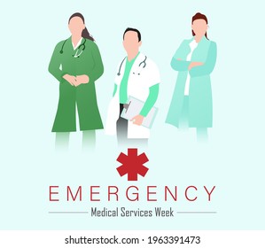 Emergency medical services week vector illustration.