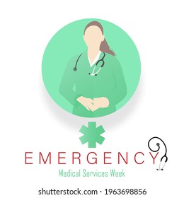 Emergency medical services week vector illustration.