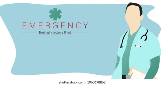 Emergency medical services week vector illustration.