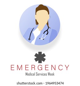 Emergency medical services week vector illustration.