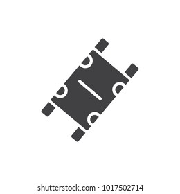 Emergency medical stretcher icon vector, filled flat sign, solid pictogram isolated on white. Symbol, logo illustration.