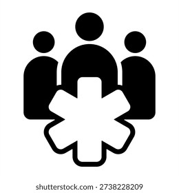 Emergency Medical Team Icon - Solid Black Glyph Icons For Emergency Management