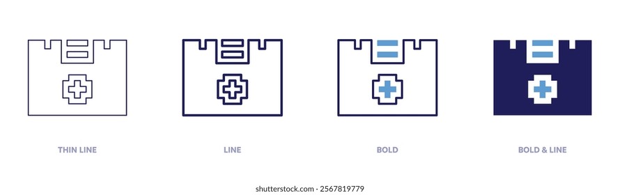 Emergency medical technician icon in 4 different styles. Thin Line, Line, Bold, and Bold Line. Duotone style. Editable stroke.