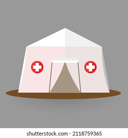 Ilustración del vector plano de la carpa médica de emergencia