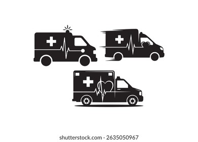 Emergency Medical Vehicle Clipart - Ambulance Silhouette Vector