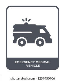 emergency medical vehicle icon vector on white background, emergency medical vehicle trendy filled icons from Mechanicons collection, emergency medical vehicle simple element illustration