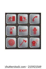 emergency with metal button red color
