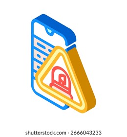 Característica de modo de emergencia Icono de Vector isométrico. Señal de característica de modo de emergencia. Ilustración de símbolo aislado