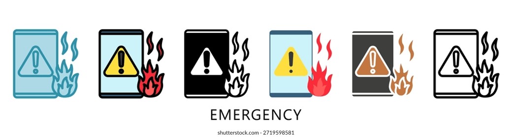 Ilustración Mini Del Icono Del Multi Estilo De La Emergencia, Uso Para El Concepto Moderno, Impresión, Ui, Kit De La Ux, Web Y Desarrollo Del App. Vector Relacionado Con Bomberos, Rescate Y Más