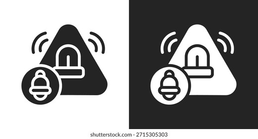 Icono De Notificación De Emergencia En Blanco Y Negro Estilo Glifo
