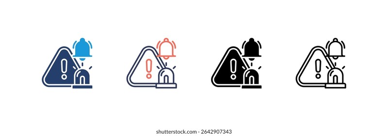 Emergency Notification Icon set multiple style collection