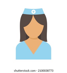 Emergency nurse icon. Flat illustration of emergency nurse vector icon isolated on white background