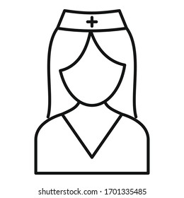 Emergency nurse icon. Outline emergency nurse vector icon for web design isolated on white background