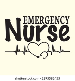 Emergency Nurse t shirt design, vector file 