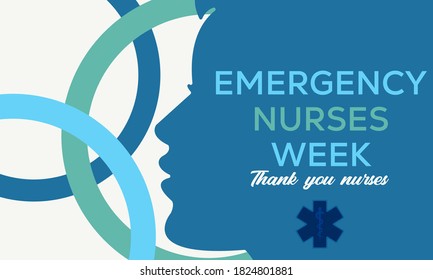 Emergency Nurses Week. It Always Takes Place The Week Surrounding Emergency Nurses Day, The Second Wednesday In October Each Year. Poster, Card, Banner, Background Design. Vector Illustration EPS 10.