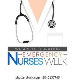 Emergency Nurses Week Is Observed Every Year In October, ER Nurses Treat Patients Who Are Suffering From Trauma, Injury Or Severe Medical Conditions And Require Urgent Treatment. Vector Illustration