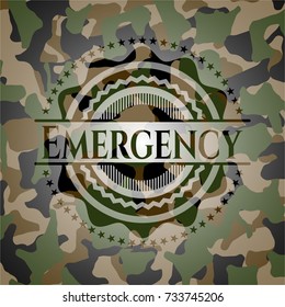 Emergency on camouflage texture