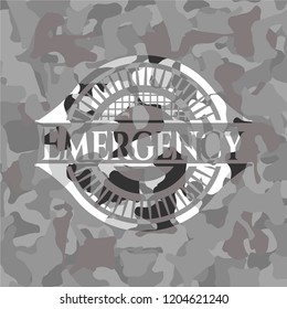 Emergency on grey camouflage pattern