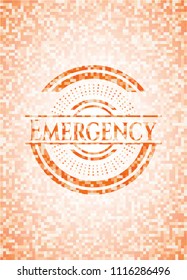 Emergency orange mosaic emblem