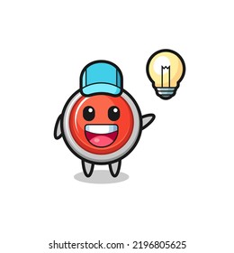 emergency panic button character cartoon getting the idea , cute design