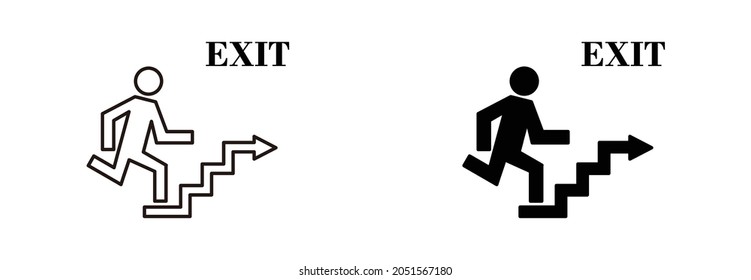 emergency pass sign icon, exit stair sign icon, exit stair sign symbol

Keywords language: English