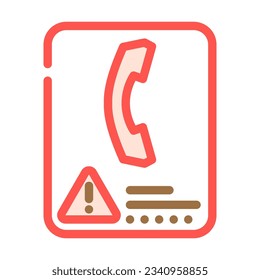 emergency phone alert color icon vector. emergency phone alert sign. isolated symbol illustration
