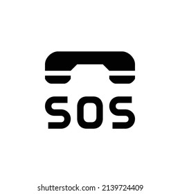 icono del teléfono de emergencia. Diseño de estilo plano aislado en un fondo blanco.