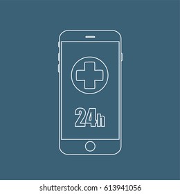 Emergency phone icon, vector illustration design. Medicine and health care objects.
