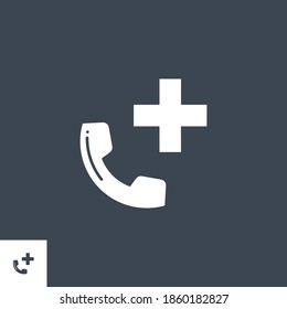 Emergency Phone related vector glyph icon. Isolated on black background. Vector illustration.