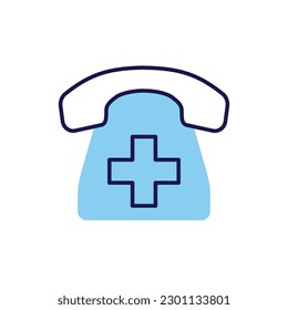 Emergency Phone related vector line icon. Isolated on white background. Vector illustration. Editable stroke
