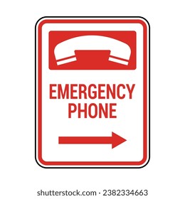 Emergency phone sign isolated on white background. Hotline symbol modern, simple, vector, icon for website design, mobile app, ui. Vector Illustration