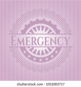 Emergency pink emblem. Vintage.